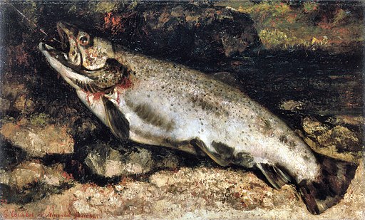 toile de Courbet de 1873 représentant une truite