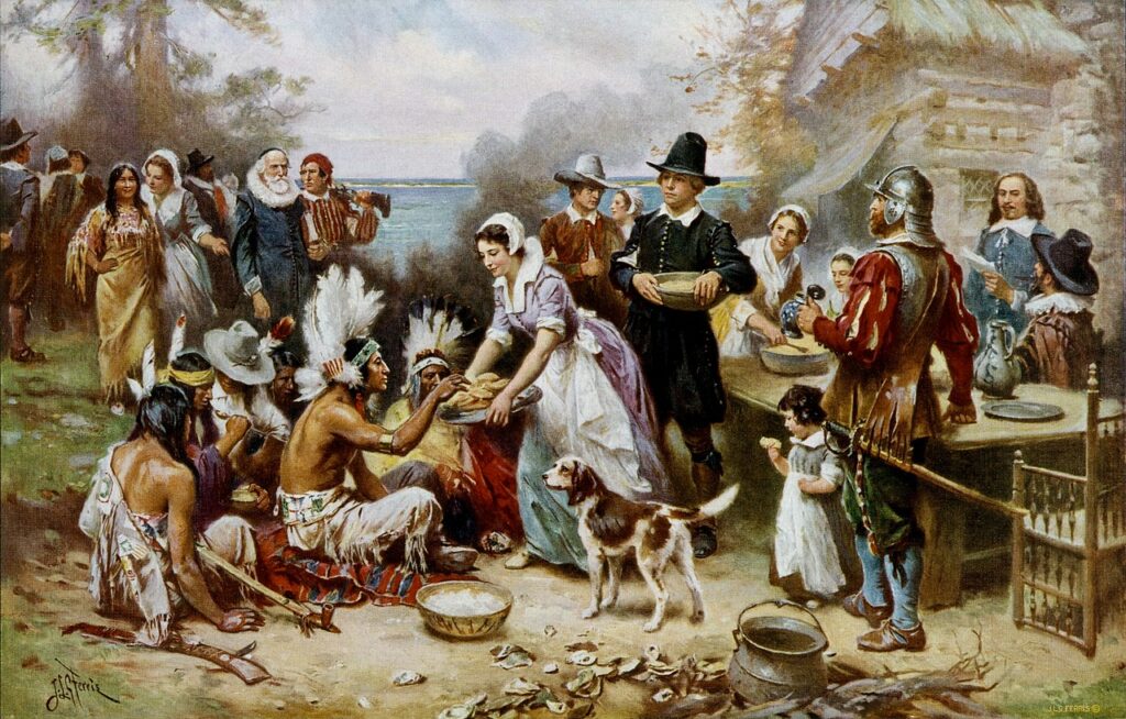 Dernier jeudi de Novembre, tableau du premier Thanksgiving.