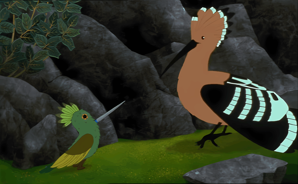 Huppe dans le dessin animé "Kirikou et la sorcière"