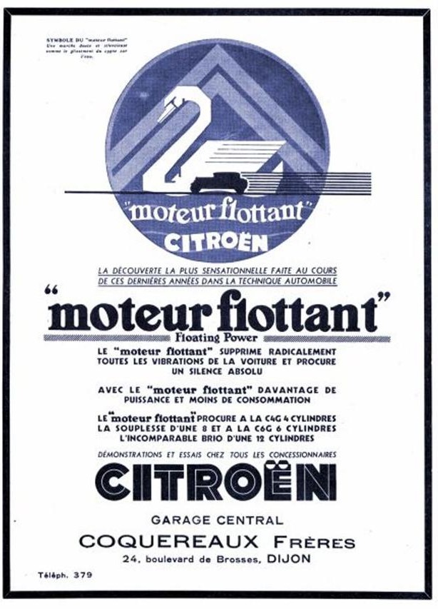 Publicité pour le moteur flottant Citroën