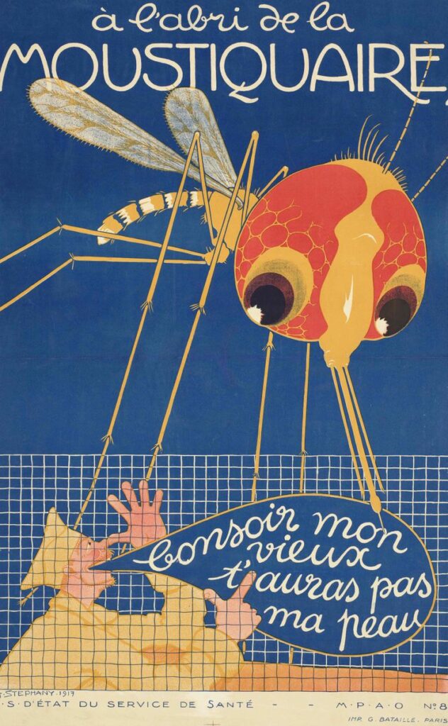 Affiche de lutte contre les moustique de 1917