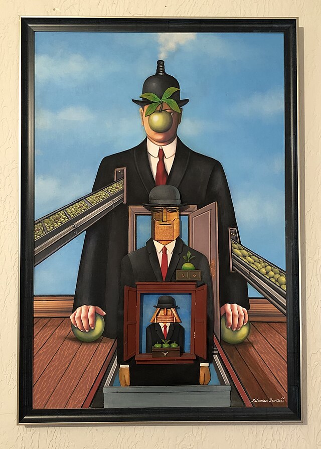 Tableau fait dans dans le style Magritte
