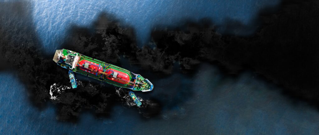 Une fuite d'hydrocarbure, un impact des humains sur les Larid&eacute;s